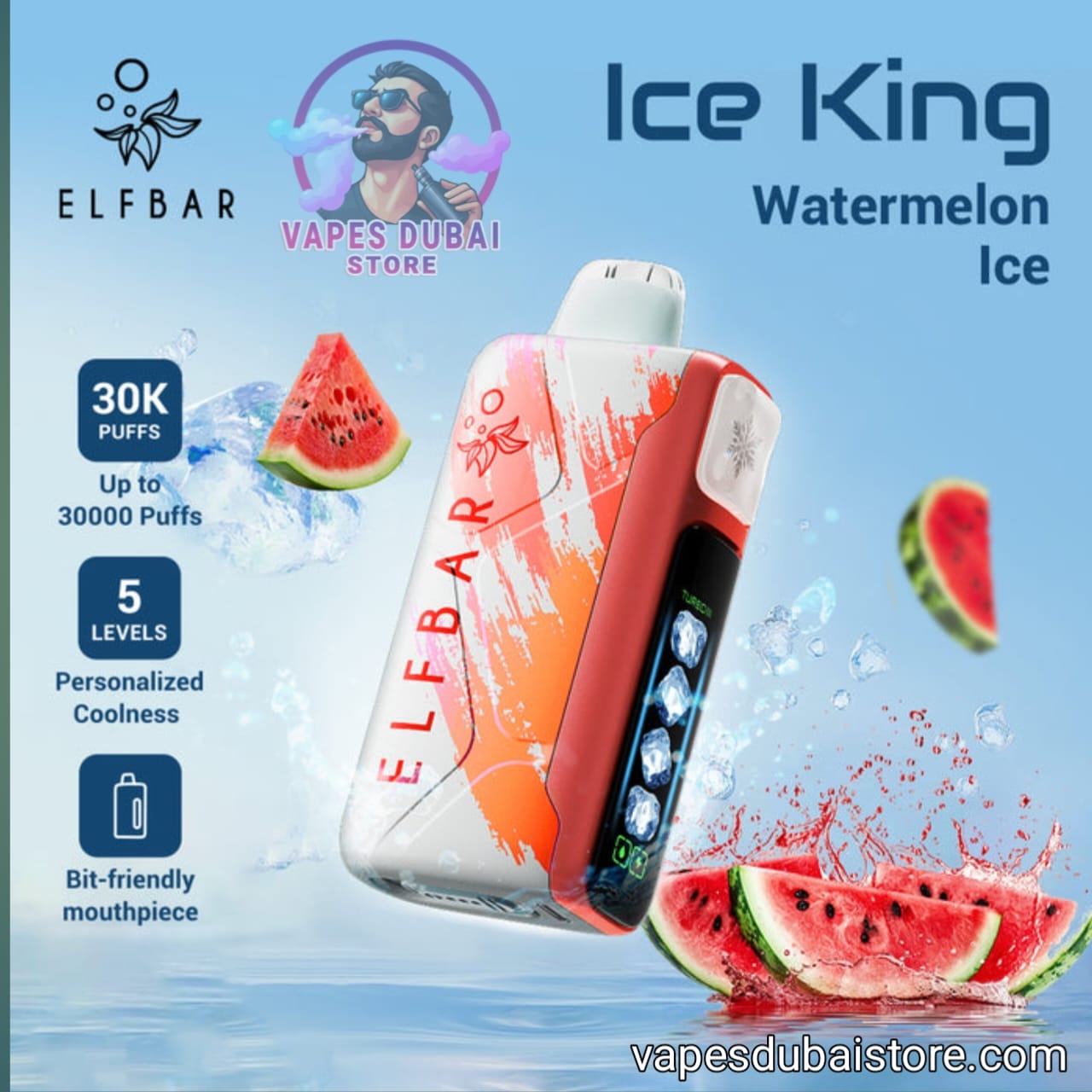 Buy ELF BAR Ice King 30000 Puffs 50mg Disposable Vape Online in Dubai | AED  45